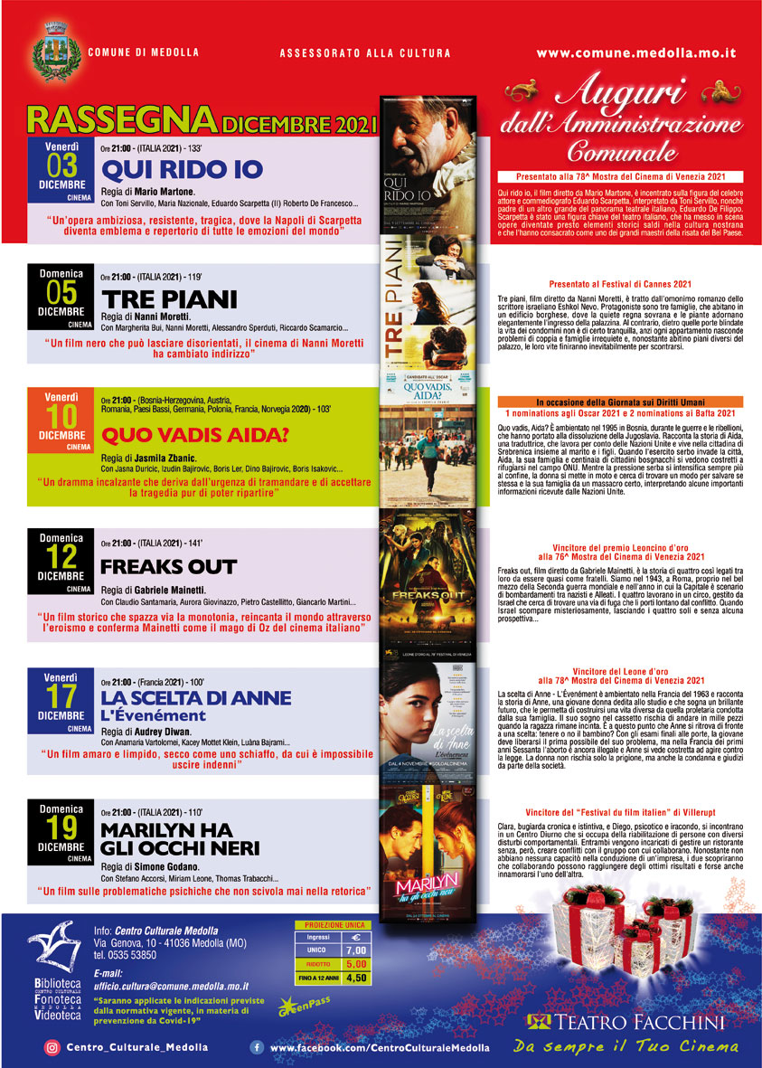 Rassegna cinema dicembre 2021
